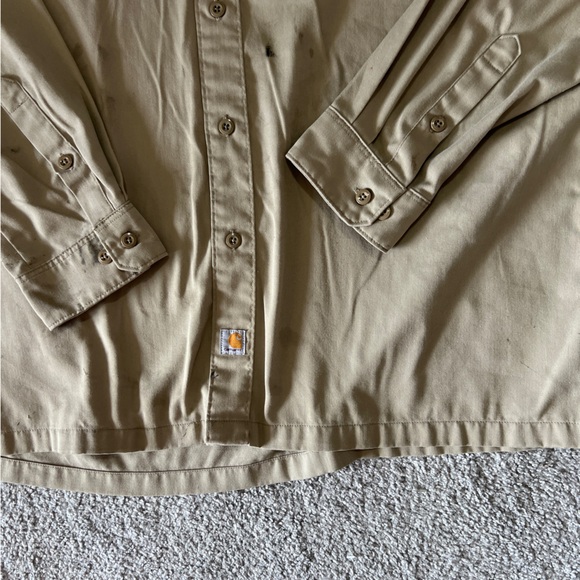 Carhartt shirt mens XL tan button casual gorpcore workwear outdoor camping - Picture 2 of 11